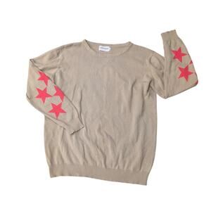 Oxknit store Taupe/ Pink Stars sweater/jumper Size XL